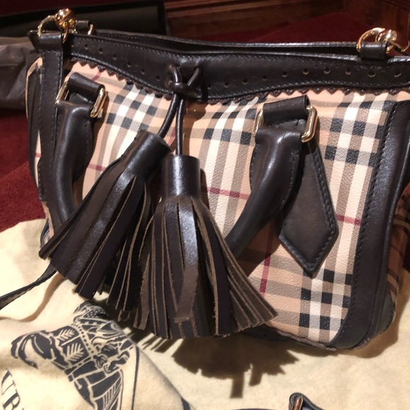 Burberry bag and Burberry slip on shoes
